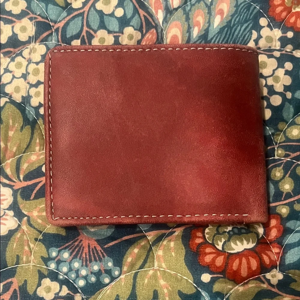Classic Leather Men's Wallet - Deep Red
